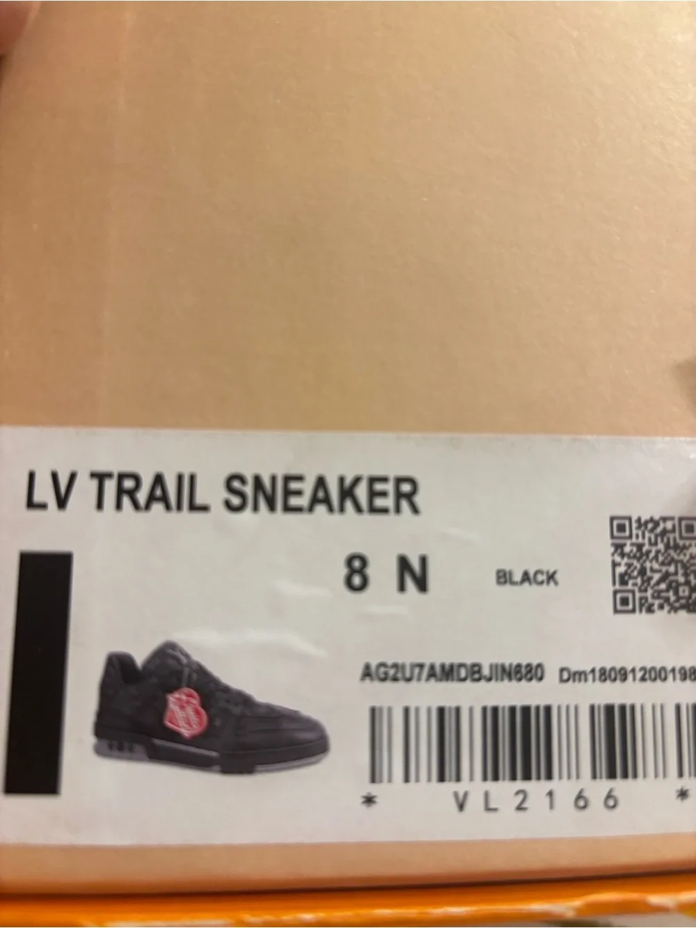 Black logo designer inspired sneakers size 8